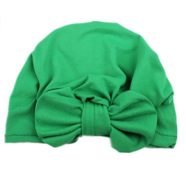 Newborn Baby Turban Knot Head Wrap Comfy Boys Girls Beanie Hat Cap Glas Green