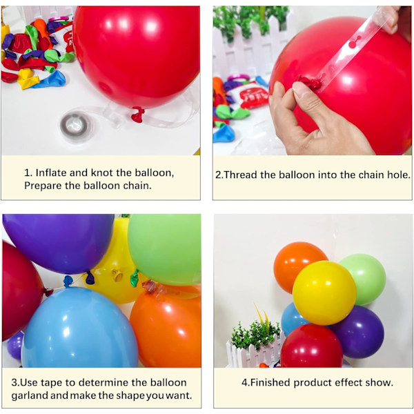 Regnbue ballonbue sæt 111stk 18 12 5 tommer latex farverige fest