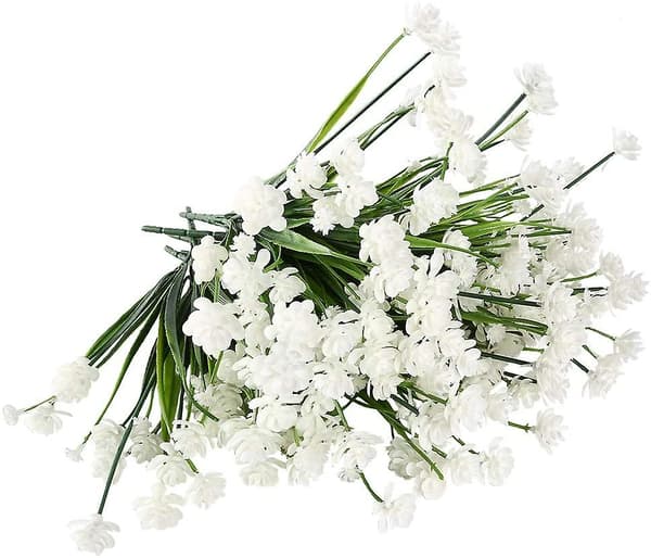 Kunstige Blomster 8 Bundter（Hvid）