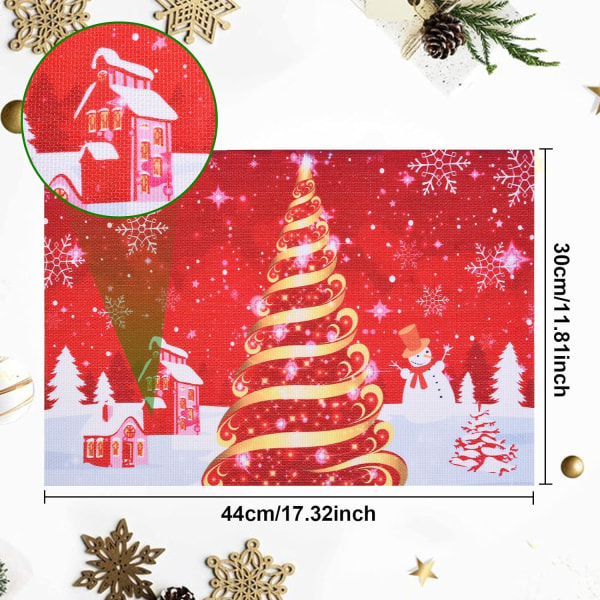 2 Jul Röda PVC-bordsunderlägg (45x30 cm), Smuts- och Värmebeständiga