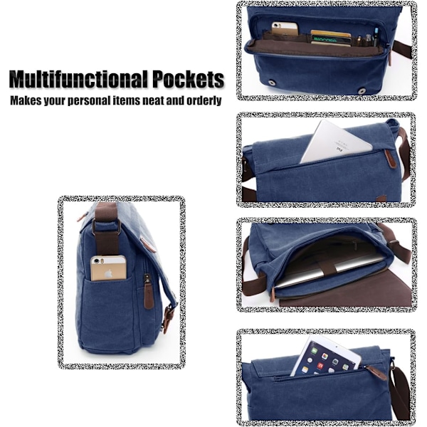 Axelväska för män Canvasväska Crossbody-väska Messenger Bag Axelväska