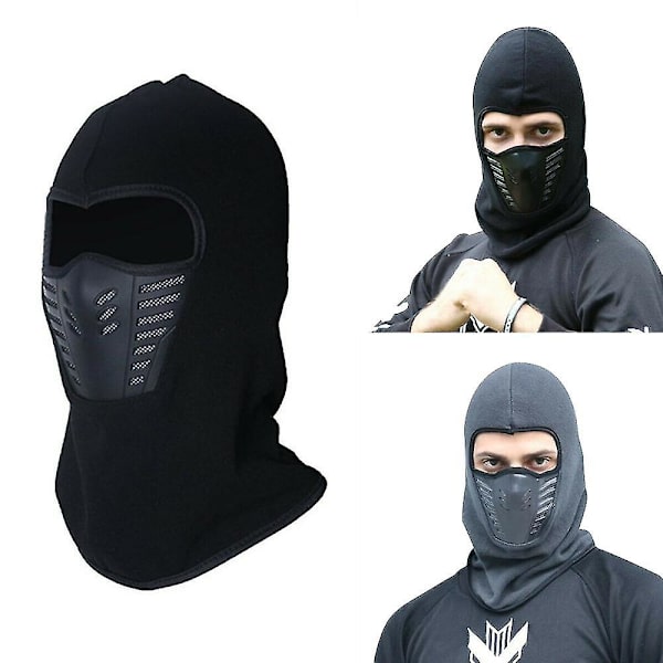 Talvi ulkoilu ratsastus hiihto naamio tuulilasi kasvo huppu Cs naamio Balaclava lämmin hattu（Musta）