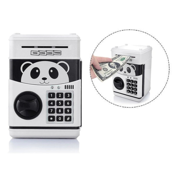 Cartoon Piggy Bank Coin Piggy Bank Atm Deposit Machine Automatic Panda Piggy Bank Code Locks For Children（Panda）