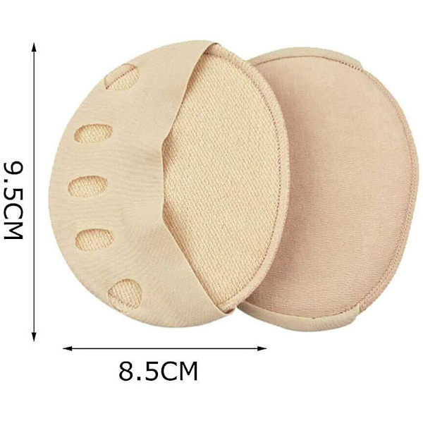 2 Par Tåstrumpor med Halkskydd, 5 Tåskyddande Strumpor, Fotkuddar för Framfoten, Tåöverdrag, Beige