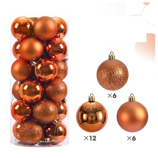 Antik kopparfärgade plastjulgrunkulor, 4 cm 24 kulor