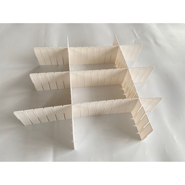 Set med 6, lådarrangör, rutnätlådeavdelare, justerbar, plast