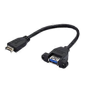 USB 3.2 Frontpanelkabel Sort 20-Pin Type E til USB3.1 Type A Kabel til DIY-entusiaster og Computer Samling 0.2m