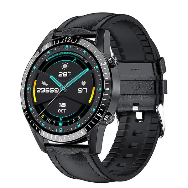 I9 Smart Watch Sort Læder