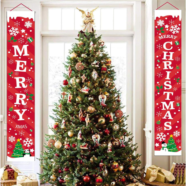 （1）Juledekorasjoner til veranda, God jul-banner Velkommen Br