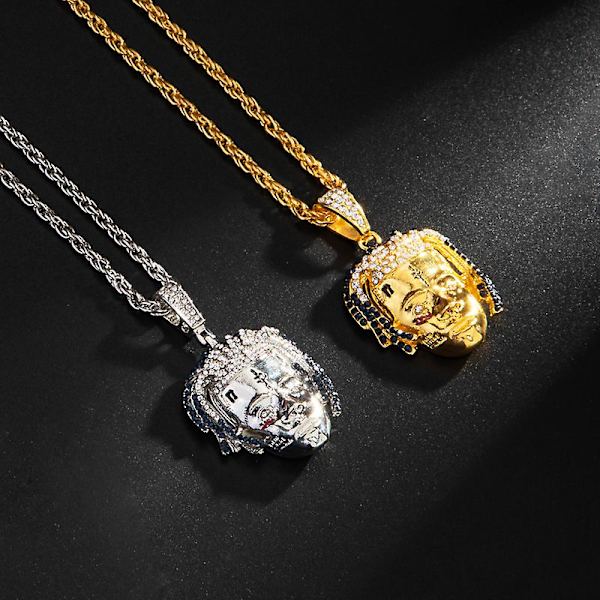 2PCS Hip-hop Rap Rapper Xxxtentacion Kaulakoru Riippuva Ketjulla Bling Cubic Zircon Cool Miesten Rock Biker