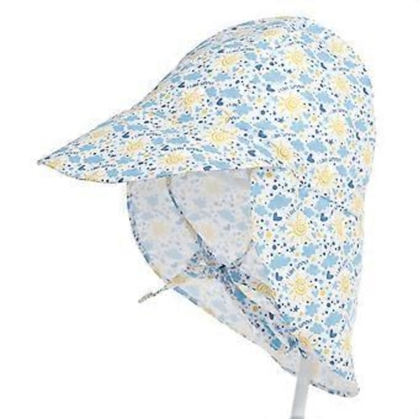 UPF 50+ UV-strålskydd Babyhatt med nackskydd, Rosrosa, 0-12 månader (Sol)