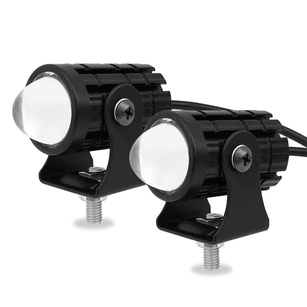 2 stk Bi-color Liten Pistol Bil Motorsykkel LED Projektor Hovedlys L