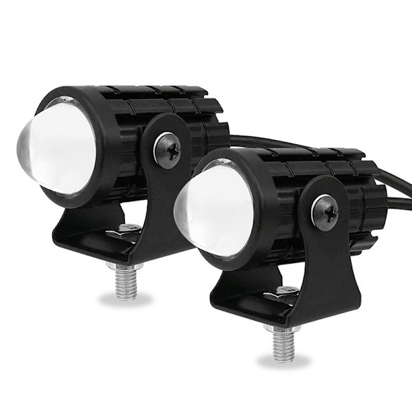 2 stk. Bi-farve Lille Pistol Bil Motorcykel LED Projektor Forlygter L