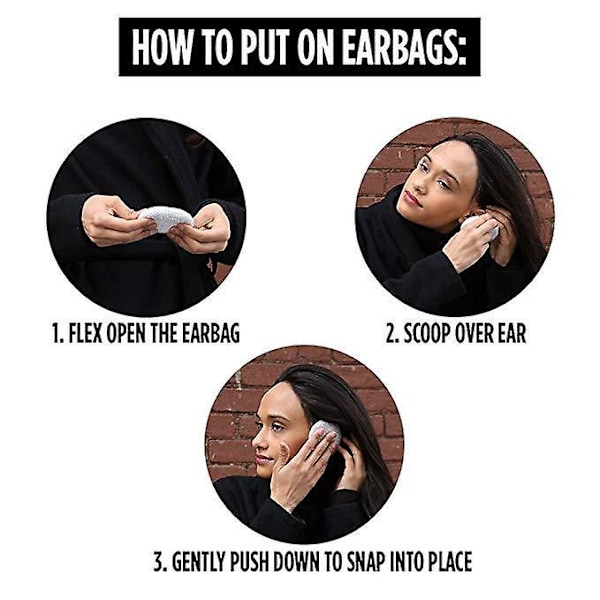 Earbags Fleece Ørevarmere Lue Brukt Til Å Være Standard Ørebeskyttelse, Earbags, 1 Par Ørevarmere（Hvit）