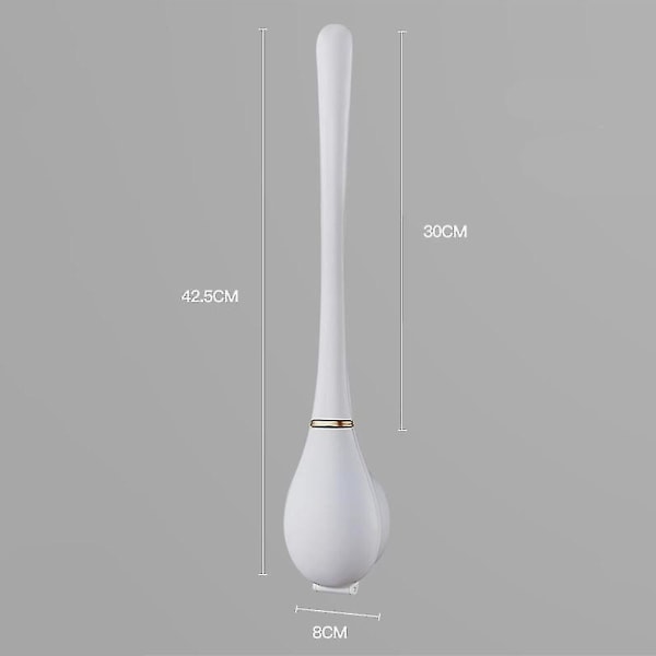 Silicone Bathroom Toilet Brush Holder Set Wall-mounted Toilet Bowl Cleaning Brush White