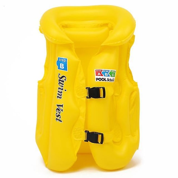 Trygg oppblåsbar redningsvest for barn | Vest redningsvest svømmehjelp (S gul)