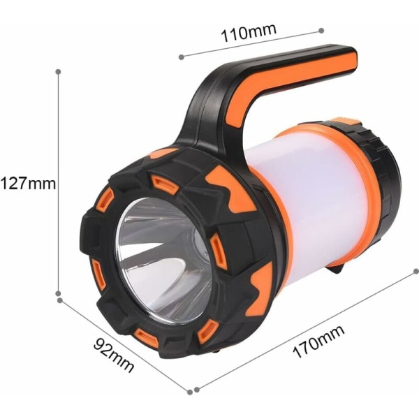 1st orange uppladdningsbar LED-lykta, 1000 lumen 3600mAh 360° kamera