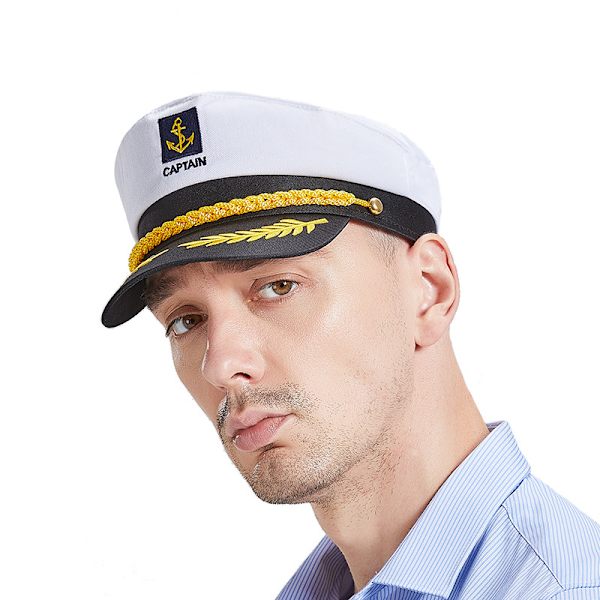 Marinblå amiralhatt - Justerbar