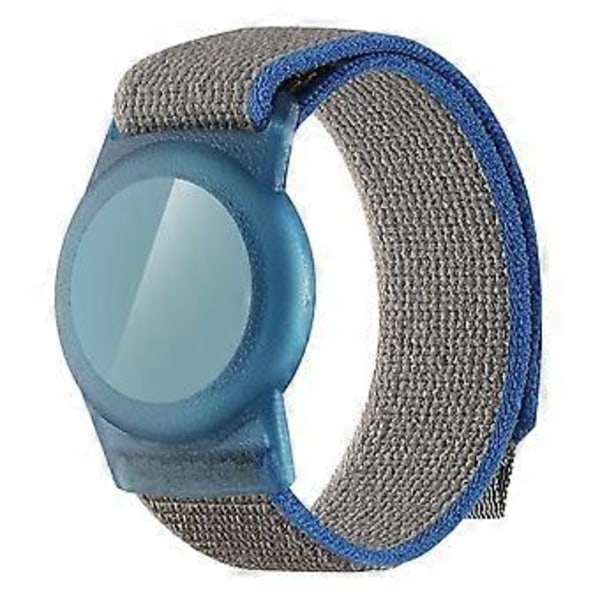 Nylonpunottu ranneke TPU-kotelolla ja näytönsuojalla Apple AirTag Tracker -rannekkeelle Loop Fastener/Grey