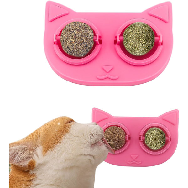 Kattmyntabollar för inomhuskatter att tugga på, ätbara kattmyntabollar för slickning