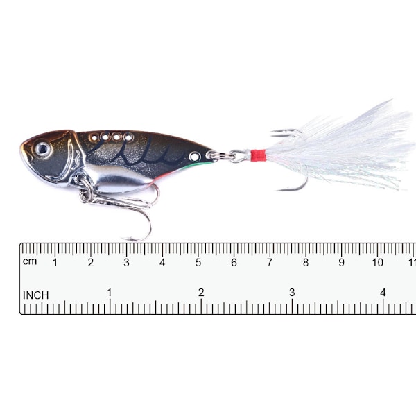 5-delars set med 5,5 cm/11 g drag metall VIB biomimetiskt fiskbete med plastlåda (slumpmässig färg)
