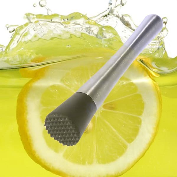 Rustfritt stål cocktail muddler vinrører isknuser pinne med rillet plasthode
