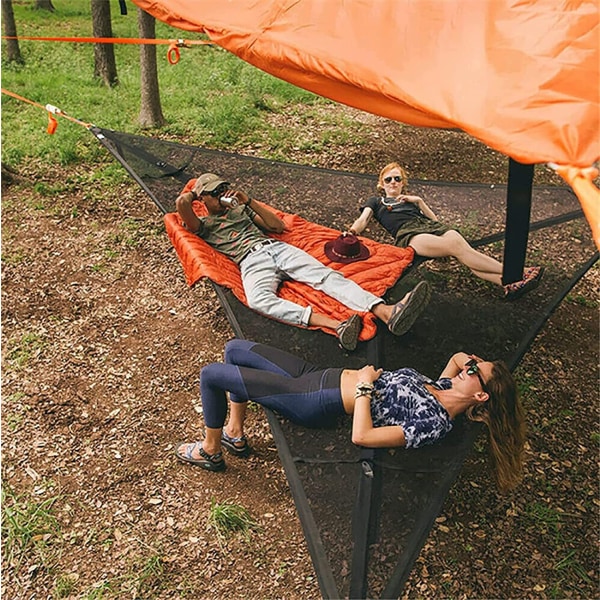 Stor trekant luft hængekøje til camping træ bærbar multi-person hængekøje -Udendørs gårdhave camping