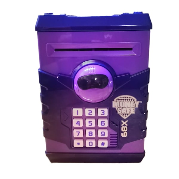 Elektronisk spargris ATM kassa, bank automatisk rullande ATM spargris, lämplig för pojkar och flickors födelsedagspresenter (lila)