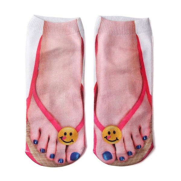 4 par lette bomuldsnyheder Lavt skårne sokker Cool Slipper Ankelsokker