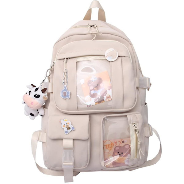 Kawaii-reppu pinsseillä Kawaii-koulu reppu Söpö esteettinen reppu Söpö Kawaii-reppu kouluun