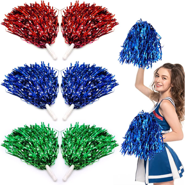12 delar Cheerleading Pompoms Flerfärgad Cheerleader Pom