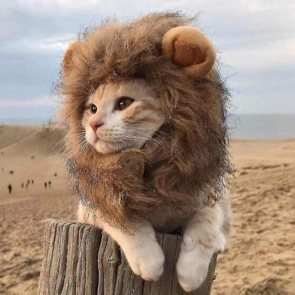 Funny Clothes For Cats Lion Mane Cat Costume Lion Wig Cap For Christmas Pet Halloween Costumes