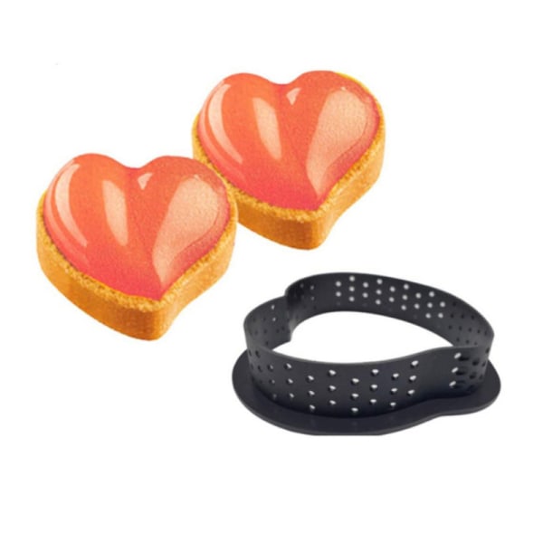 Stykker Runde Former Baking Perforerte Ringer Non-Stick Kakekutter Ring for Kakedekorering