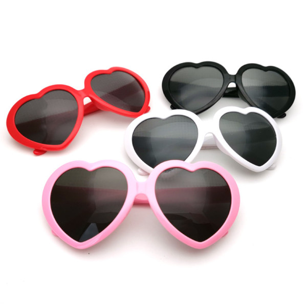 Hjärteffektglasögon 4-pack specialeffektglasögon 4 färger Romantisk hjärtformad Intressant effekt 3D-solglasögon för bar nattklubb