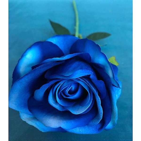 20 st Blommor konstgjord ros för hemdekorationer Centerpieces Arrangemang Bröllopsbukett（BLÅ）