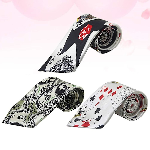 3 kpl Luova Pokeri Noppa Tulostus Solmio Muoti Taikuri Solmio Pukeutua Asu Rekvisiitta Juhla Solmio