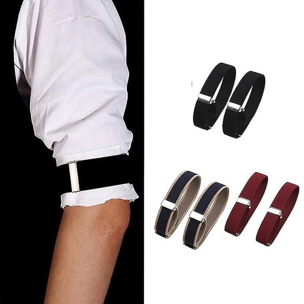 3pairs Unisex Elastic Shirt Sleeve Holder Adjustable Arm Cuffs Bands