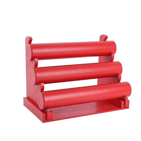 3-bars armbandshållare för halsband Smyckesställ och organizer (röd)