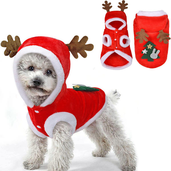 (M) Hundjul Julkläder Katt Juldräkt Hund X-mas Tröjor