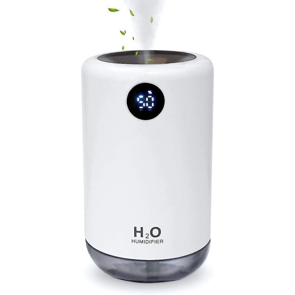 Portable Cool Mini Humidifier, 500ml Personal Desktop Humidifier,2000mah Battery With Digital Display , Night-light Cool Mist Humidifier For Bedroom,o