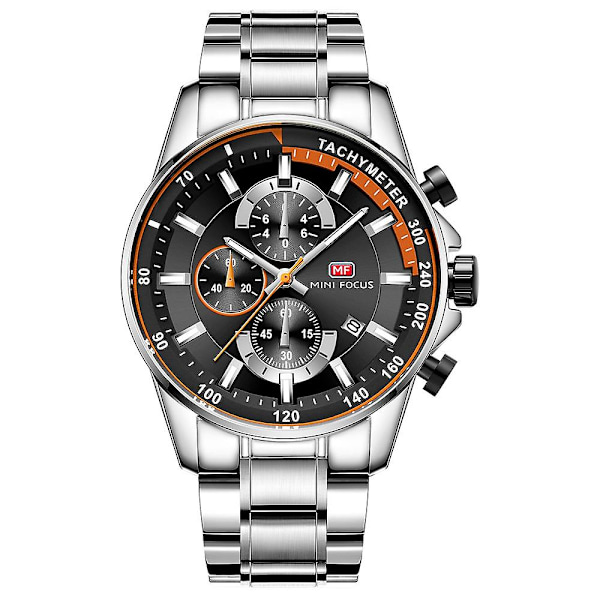 Mini Focus Trend Quartz Klocka Luminous Vattentät Herrklocka 0218g（Silver）