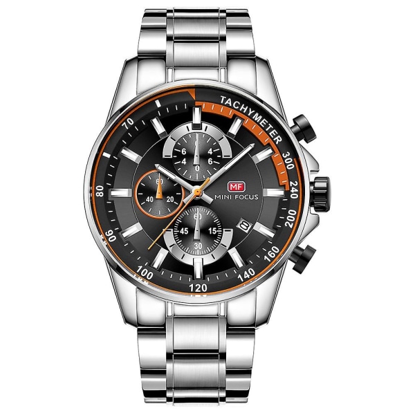 Mini Focus Trend Quartz Watch Luminous Waterproof Watch 0218g（Silver）