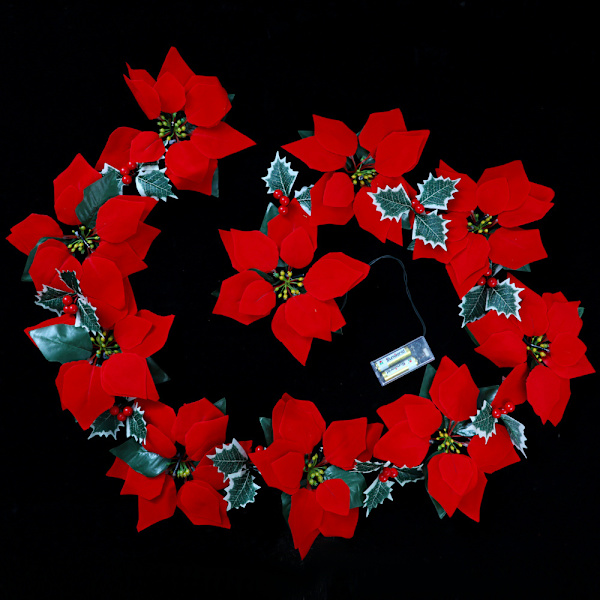Konstgjord julstjärna ljusslinga 2m 20LED batteridriven Velv