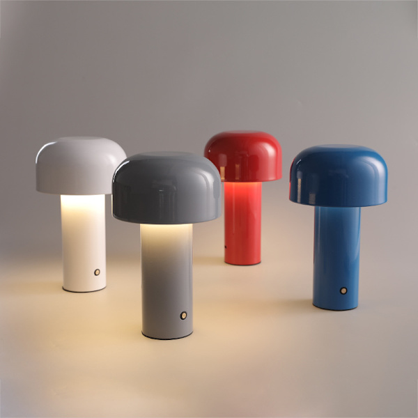 Kreativ svampeformet 3w LED genopladelig bordlampe 3 lysniveauer M