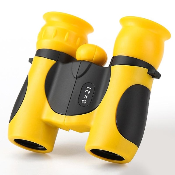 Binoculars For Kids, 8x21 Shockproof Optics Compact Binoculars Christmas Gift Edcational Toy For Boys Girls 4-12（Yellow）