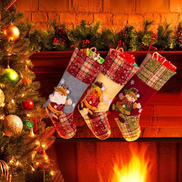 3-pack Julstrumpor Julklappspåsar Godispåsar Bedsi