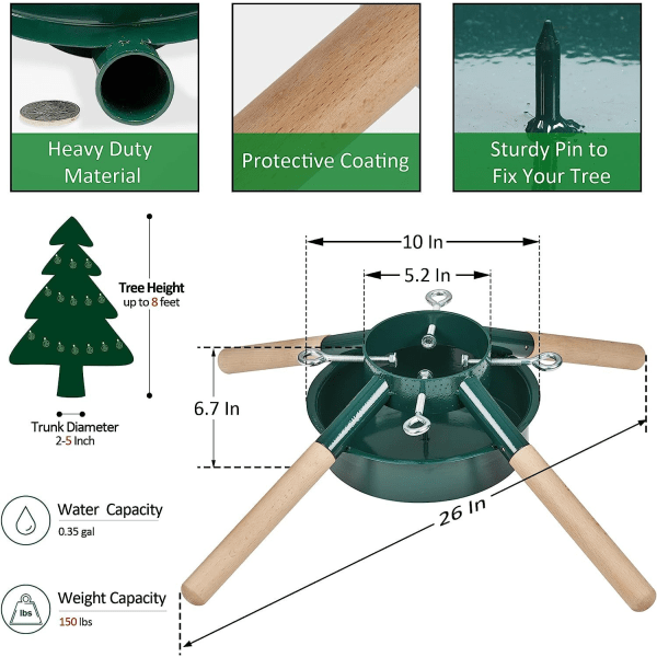 Grön julgransfotsfäste, lämplig för julgranar u