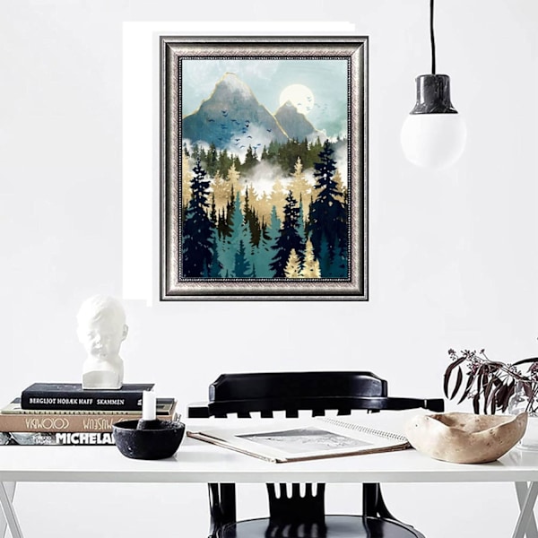 Misty Mountain Forest Diamond Art Suit, Adult Abstract Diamond Pa