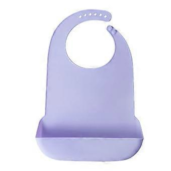 Praktisk Silikonhaklapp Tvättbar Äthjälp Matsalsbeskydd Solid Matning Rapduk Dregelhaklapp för Vuxna Seniorer Lila Purple