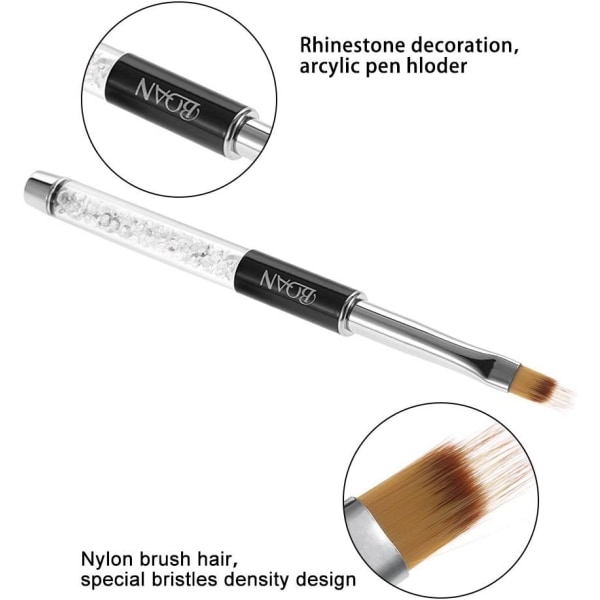 1 ST Nail Shadow Brush Nail Art Pen målarpensel Lack UV Gel Gradient Färg Kristall Rhinestone Akryl Naglar Ritpenna